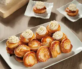 Caracolas de hojaldre con gorgonzola