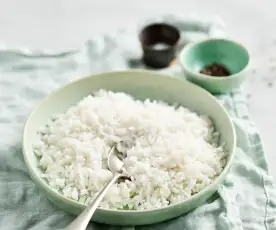 Arroz blanco de grano largo (Cocción de arroz)