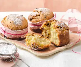 Mini Panettone mit Manner Orangen Herzen
