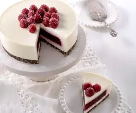 白乳酪覆盆莓果凍蛋糕