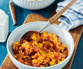Chili-Bohnen-Reis