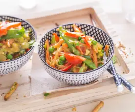 Wok-style curried vegetables
