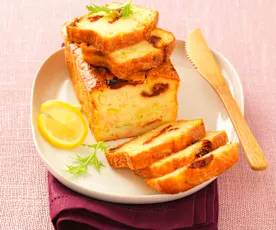 Plumcake salato al salmone, porri e pomodori confit