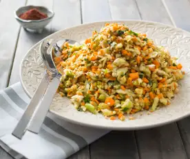 Carrot and fennel slaw with sprouted buckwheat
