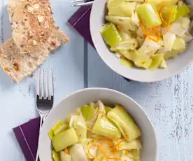 Fondue de poireau orange et cumin