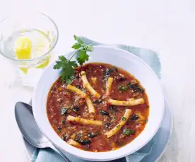 Makkaroni-Hackfleisch-Suppe