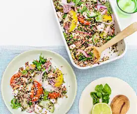 Salade de quinoa aux herbes et à la feta 