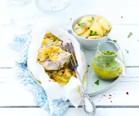 Papillote de turbot aux petits légumes