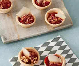 Tartaletas de pimientos confitados