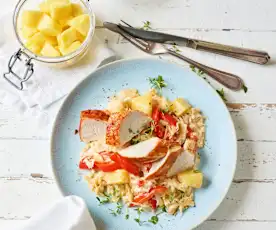 Pute auf Ananas-Kraut