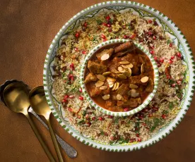 Moroccan lamb with pilaf