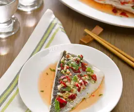 Steamed Sea Bass with Lime Sauce