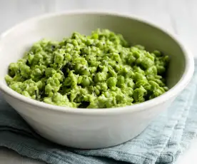 Minted Mushy Peas with Crème Fraîche