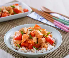 蕃茄豆腐雞肉蓋飯