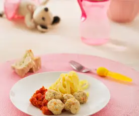 Klopsiki z indyka z purée pomidorowym (dla dzieci)