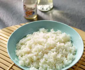 Arroz blanco para sushi (Cocción de arroz)