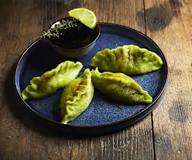 Dim sum salmone, miso e zenzero
