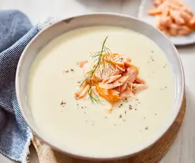Fenchelrahmsuppe mit Stremellachs