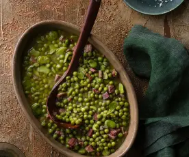 Peas and jamon