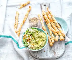 Houmous feta et roquette