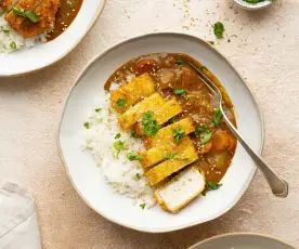 Curry katsu de tofu vegano