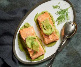 Sous-vide Salmon with Creamy Avocado