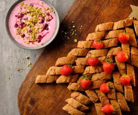 Cranberry Cream Cheese Dip with Biscotti Tree