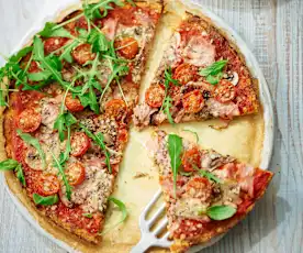 Pizza italienne, pâte au chou-fleur