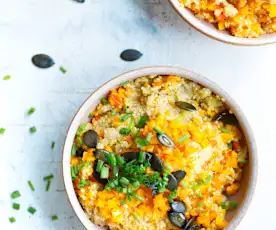 Quinotto de potimarron et graines de courge