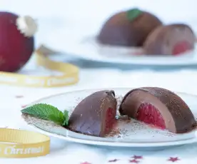 Chocolate and strawberry domes
