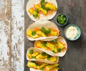 Fish tacos with Kewpie mayonnaise