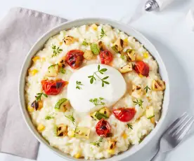 Sweet Corn Risotto with Grilled Zucchini