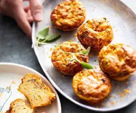 Mixed veggie and cheddar egg muffins (6 months+)
