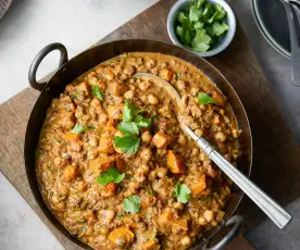 Indian-spiced Roast Butternut and Chickpea Curry