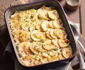 Gratin de pommes de terre et panais