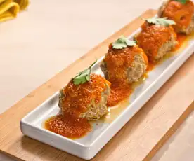 Albóndigas con jitomate al chipotle
