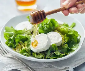 Salat mit Ziegenkäse und Wildblumen-Honig-Dressing