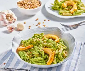 Broccoli Rabe Pesto with Pasta and Roasted Squash