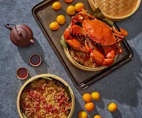 Steamed Glutinous Rice With Mud Crab