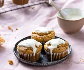 Carrot Muffins with Vegan Cream Cheese Icing