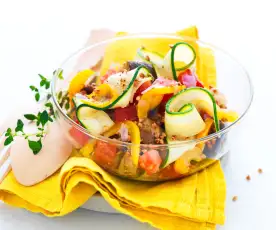 Salade de légumes du soleil au kasha