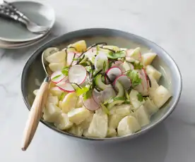 Warm wasabi potato salad
