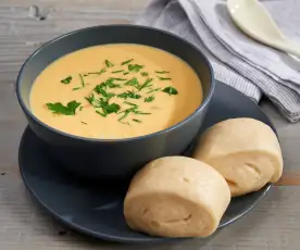 Mantou Buns with Butternut Squash Soup