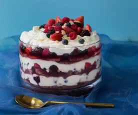 Berry and red wine trifle