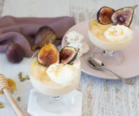 Figs with spiced custard and nougat cream