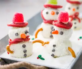 Cake pops muñeco de nieve