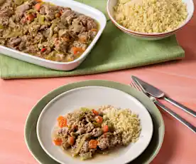Estofado de cerdo y verduras al tomillo