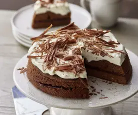 Gâteau vapeur au chocolat, crème fouettée