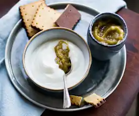 Crème au fromage blanc et rhubarbe