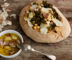 Baccalà con cavolo verza e ceci